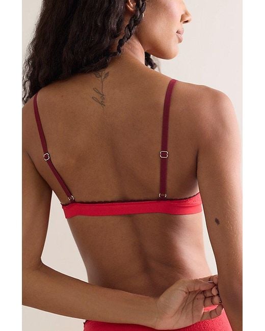 Intimately By Free People Red Sweet Point Seamless Triangle Bralette By