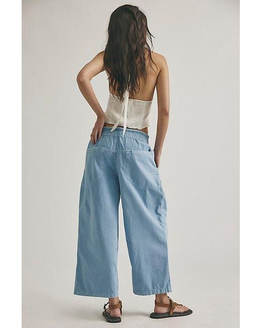 Free People Blue Easy Peasy Pull-On Jeans