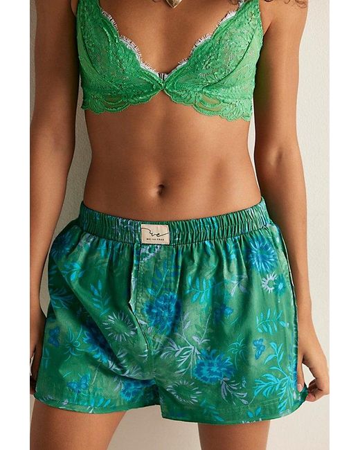 Free People Green Day To Day Printed Boxers