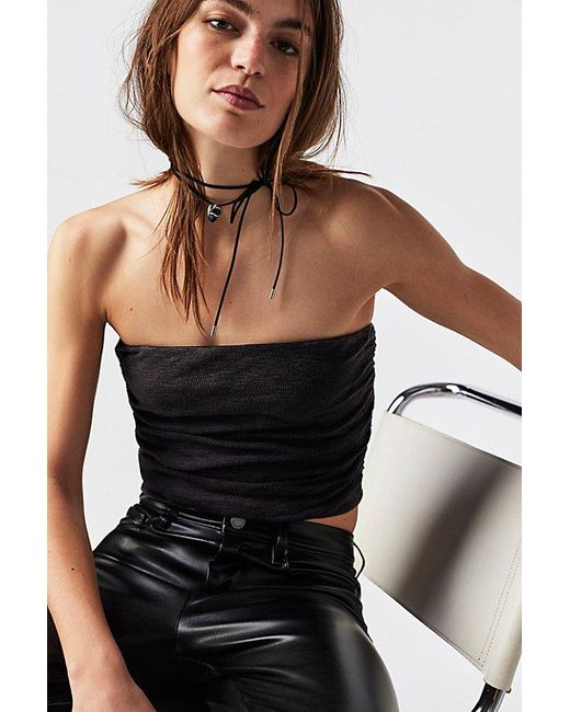 Free People Boulevard Tube Top At In Washed Black, Size: Xs