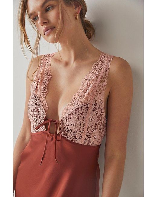 Free People Red Countryside Maxi Slip