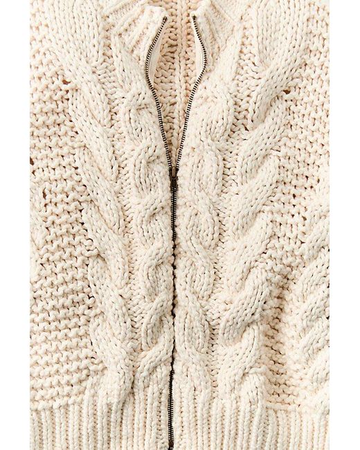 Free People Natural Lola Cable Knit Cardi