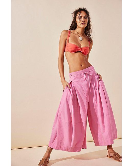 Free People Pink Go To Town Culotte Pants