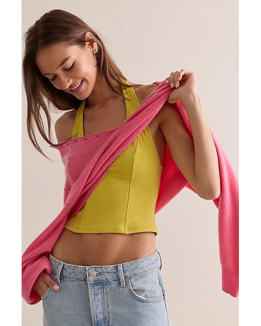Intimately By Free People Yellow Spill The Tea Plunge Tank Top By