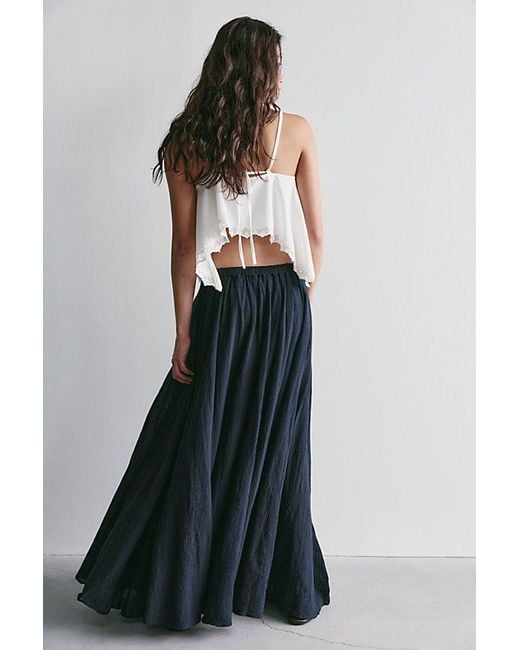 Free People Black Ives Solid Maxi Skirt