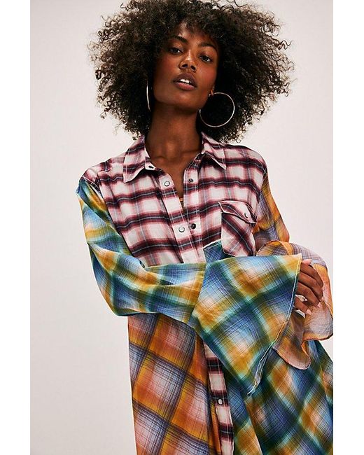Free People Prairie Plaid Maxi Dress Set Lyst UK