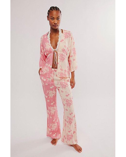Free People Pink Emily Pajama Set