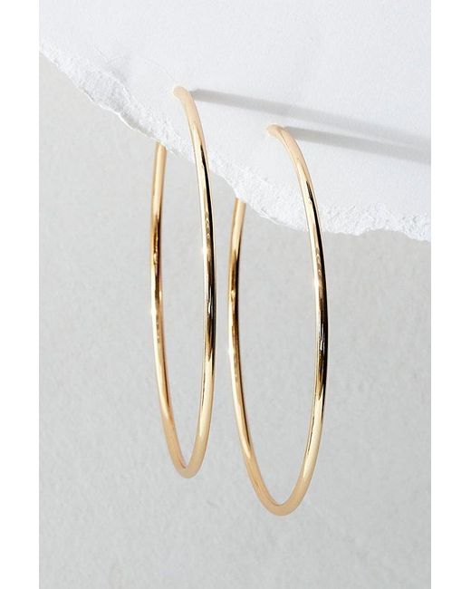 Free People Black Plated Omega Closure Hoops At In 14k Gold