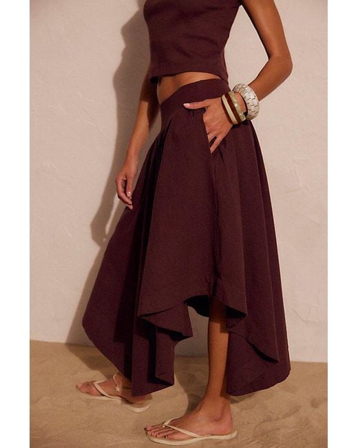 free-est Brown Annette Tee Skirt Set By