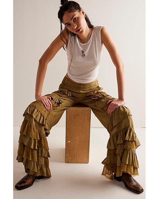 Free People Natural Rock And Frill Pants