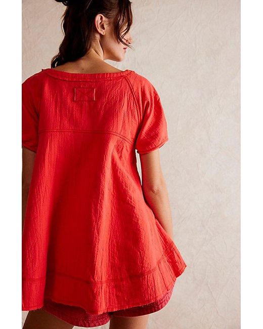 Free People Red Sunset City Top