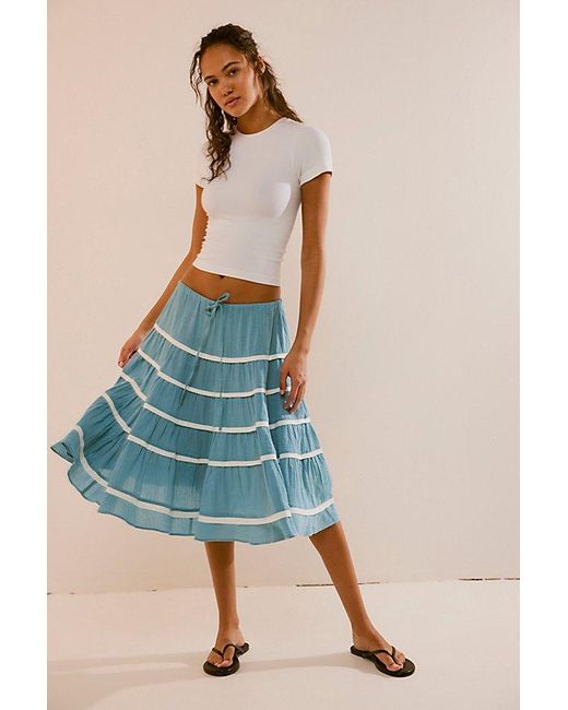 Free People Blue Dance In The Sun Skirt