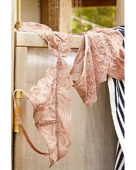 Intimately By Free People Brown Last Dance Lace Triangle Bralette