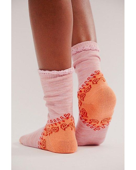 Free People Pink Raggedy Ankle Socks