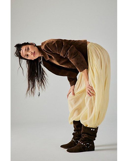 Free People Blue Half Moon Slouch Boots