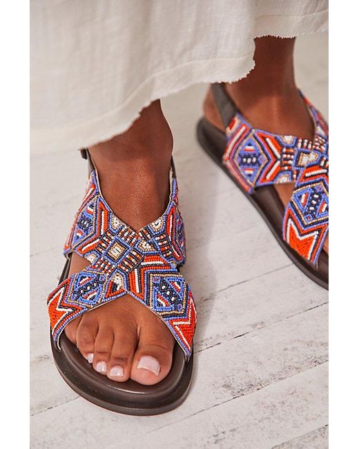 Free People Pink Mali Beaded Sandals