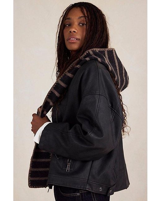 Free People Black Sammi Stripe Balabonnet