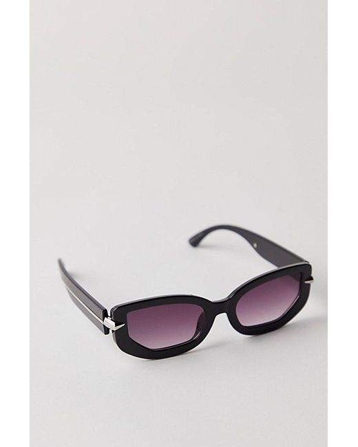 Free People Black Lucia Recycled Oval Sunnies