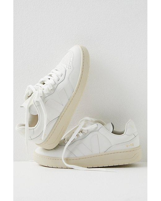 Veja Natural V-90 Sneakers At Free People In Extra White, Size: Eu 36