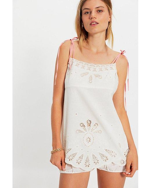 Free People White Morgan Embroidered Tunic