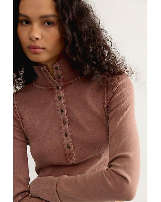 Free People Red Lake Solid Henley