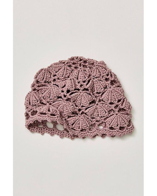 Free People Brown Cora Crochet Knit Skull Cap