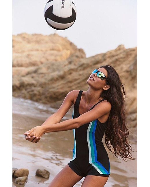 Resin Obsidian Multicolor Colorblock Short Surf One-Piece