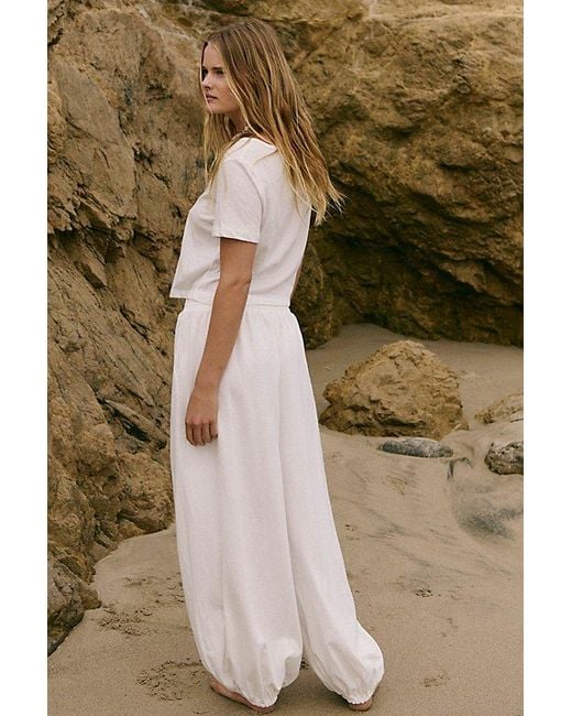 free-est Green Stella Cotton-Jersey Pant Set By