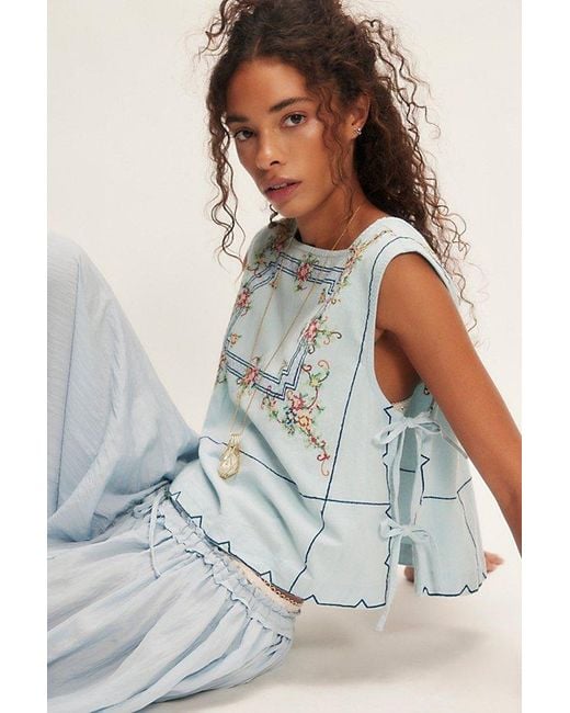 Free People Blue Garden Wall Top