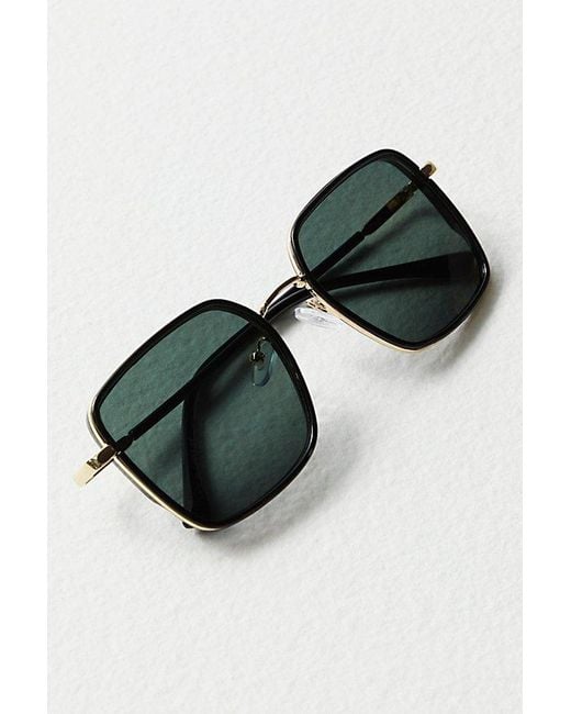 Free People Beau Square Sunglasses At In Black