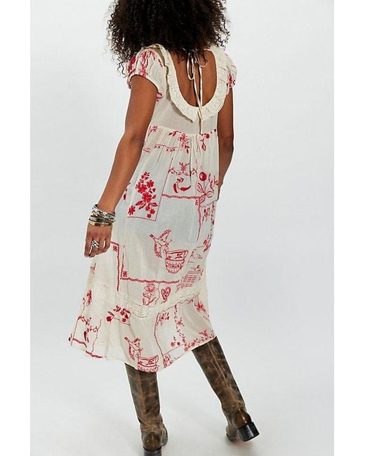 Free People Multicolor Annie Embroidered Maxi Top