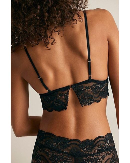 Intimately By Free People Black Last Dance Lace Longline Bralette