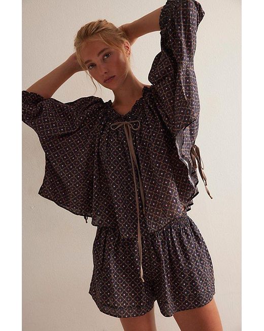 Free People Black Brighter Days Lounge Set