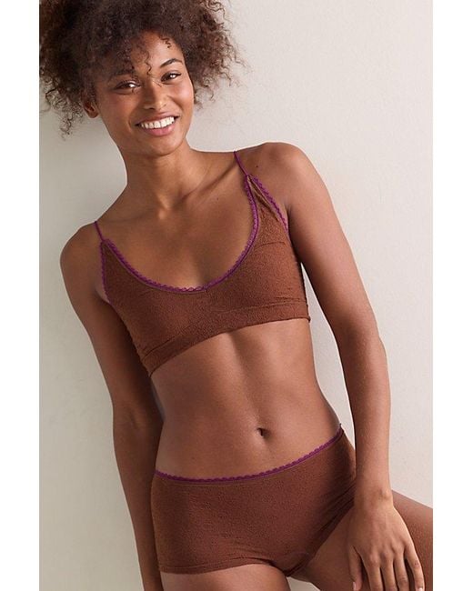 Intimately By Free People Red Sweet Point Seamless Longline Bralette By