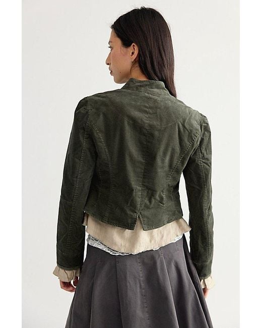 Free People Black Cloud Nine Ruffle Band Jacket