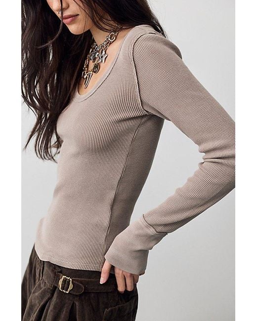 Free People Multicolor Easy Does It Scoop-Neck Top