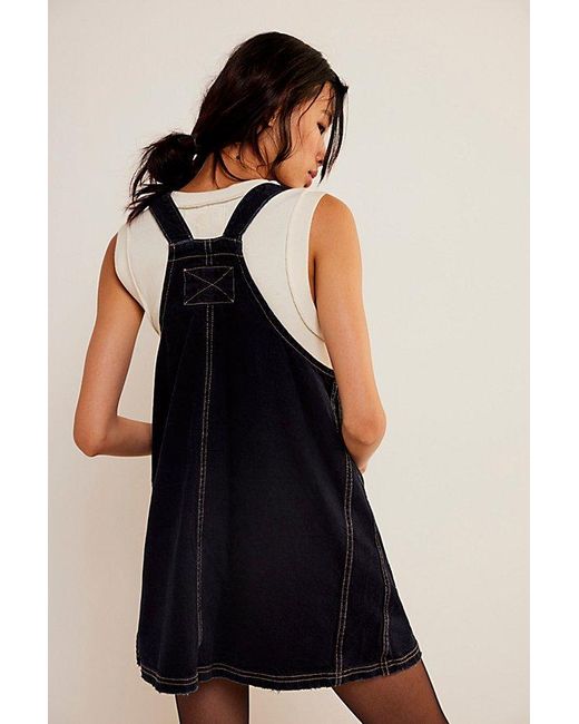 Free People Overall Smock Mini Top At Free People In Blue Black, Size: Xs