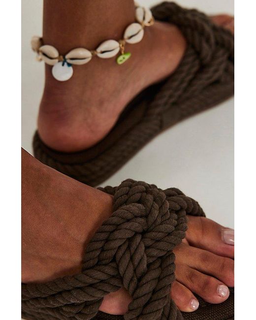 Slide Shoe Rope MIA Miko Rope Slide Sandals By in Brown | Lyst