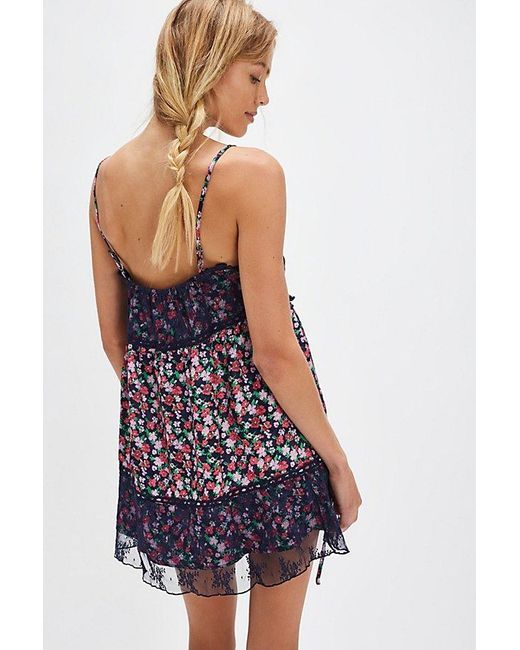 Free People Blue Tell Me More Mini Slip