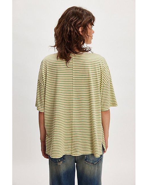 Ragabond Yellow Striped Palm Applique Tee By