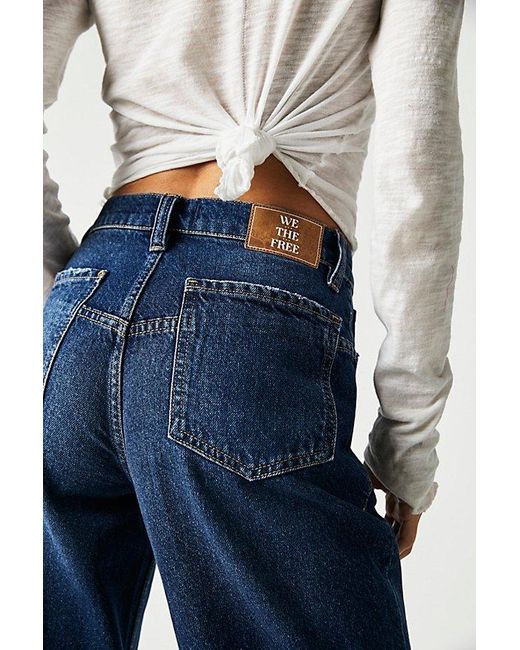 Free People Blue We The Free Tinsley Baggy High-rise Jeans