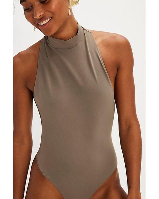 Intimately By Free People Brown Alyssa Extreme T-Back Bodysuit By
