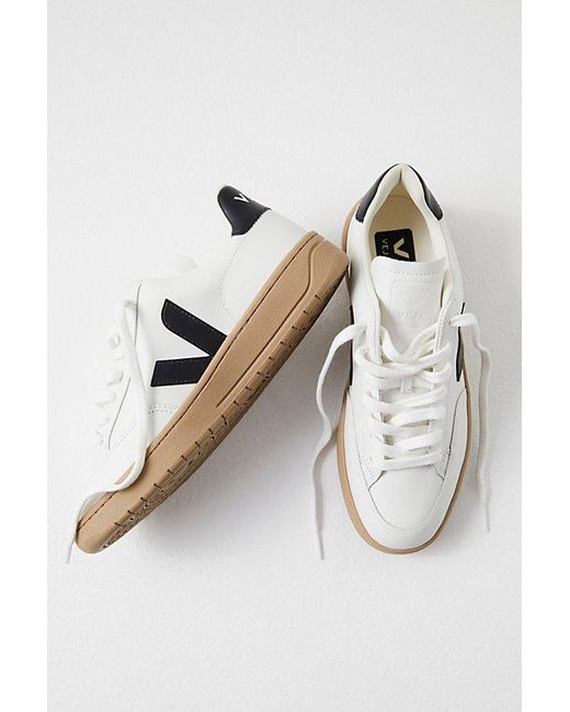Veja Multicolor V-12 Sneakers At Free People In Extra White/black Dune, Size: Eu 38