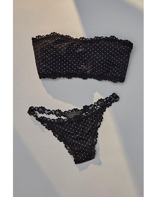 Intimately By Free People Black Charlie Lace Microfiber Bandeau By
