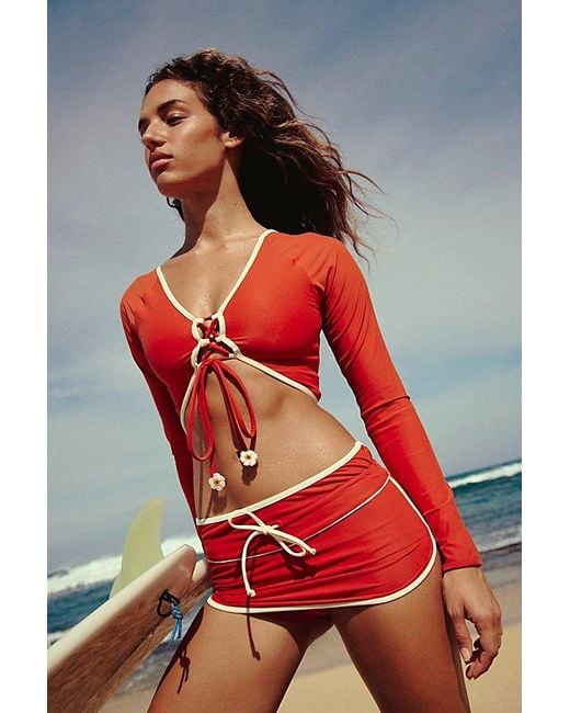 Strait The Label Red Lineup Surf Skort
