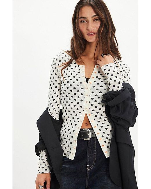 Intimately By Free People White Going Places Printed Cardi By