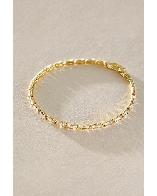 Free People Natural Fallon Plated Tennis Bracelet