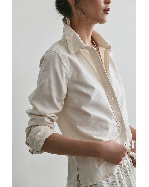Free People Multicolor Benny Slim Oxford Button-Down