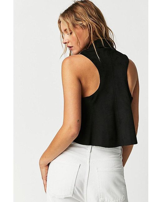 Free People Lacey Vegan Suede Vest Jacket At In Black, Size: Xs