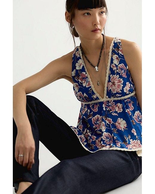 Free People Blue Rome Printed Tank Top